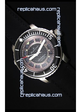 Blancpain 500 Fathoms Swiss Replica Watch in Grey Carbon Dial - 1:1 Mirror Edition