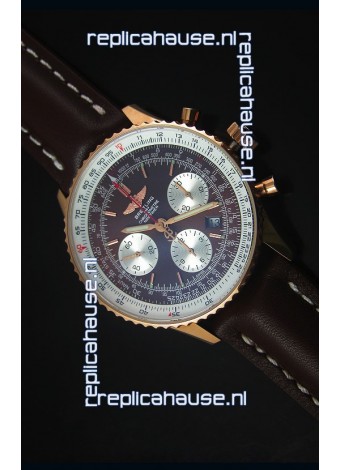 Breitling Navitimer 01 Brown Dial Rose Gold 1:1 Mirror Swiss Replica Watch