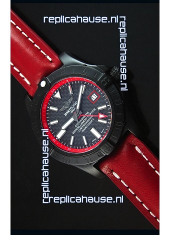 Breitling Chronometre GMT Carbon Dial Swiss Replica Watch in PVD Casing