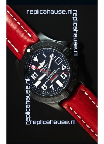 Breitling Chronometre GMT Black Dial Swiss Replica Watch in PVD Casing