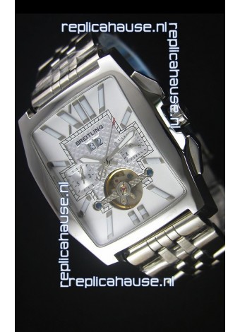 Breitling For Bentley Flying B Japanese Chronograph Watch in White Dial