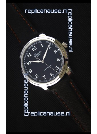 Glashuette Senator Excellence Black Dial Steel Case Swiss Replica Watch
