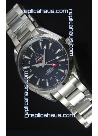 Omega Seamaster COAX GMT Stainless Steel Swiss Watch in Black Dial