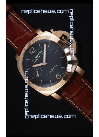 Panerai Luminor Marina PAM393 42MM Swiss Rose Gold Replica Watch 