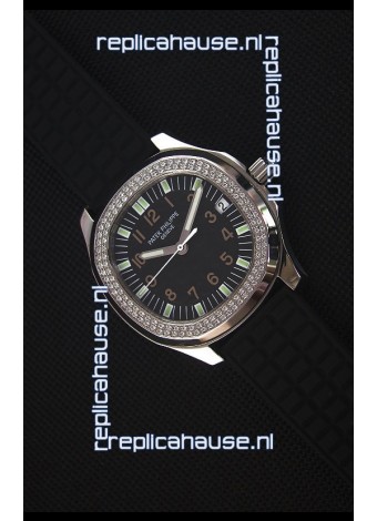 Patek Philippe Aquanaut Swiss Replica Watch with Swiss Diamonds Bezel 