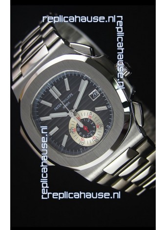 Patek Philippe Nautilus 5980 Chronograph Steel Case in Black Dial - 1:1 Mirror Replica