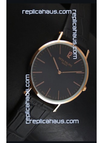 Patek Philippe Calatrava Ulta-Thin Swiss Quartz Watch Rose Gold Case