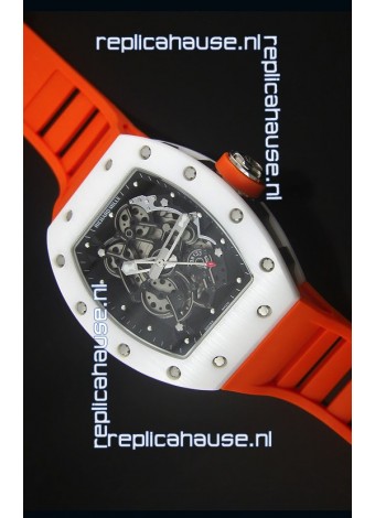 Richard Mille RM055 White Ceramic Case Watch in Black Inner Bezel