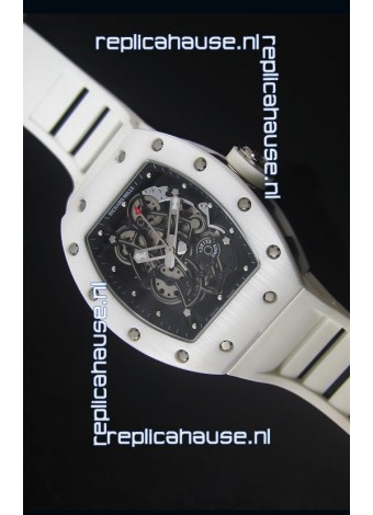 Richard Mille RM055 White Ceramic Case Watch in Black Inner Bezel