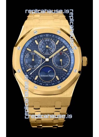 Audemars Piguet Royal Oak Perpetual Calendar Swiss Replica 904L Steel in Yellow Gold Casing