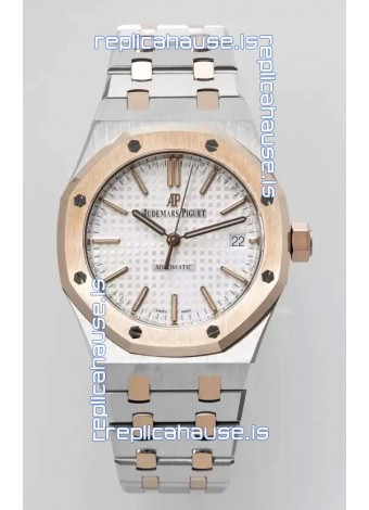 Audemars Piguet Royal Oak 37MM Two Tone White Dial Watch in 3120 Movement - 1:1 Mirror Replica