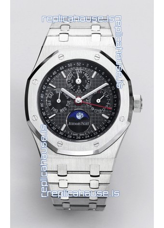 Audemars Piguet Royal Oak Perpetual Calendar Swiss Replica 904L Steel - Black Dial 
