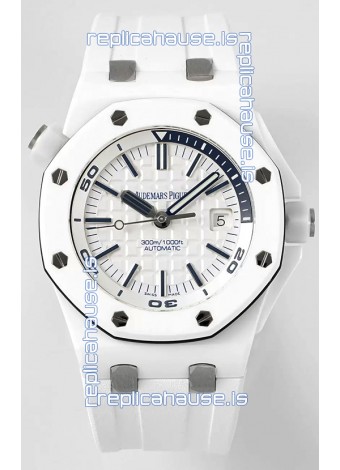 Audemars Piguet Royal Oak Offshore Ceramic 1:1 Ultimate Swiss Replica Watch White Dial Cal.3102 Movement