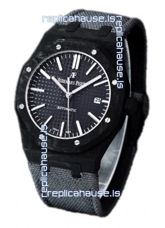 Audemars Piguet Royal Oak Ref.15400 Forged Carbon Casing Watch Black Dial in 1:1 Mirror Replica