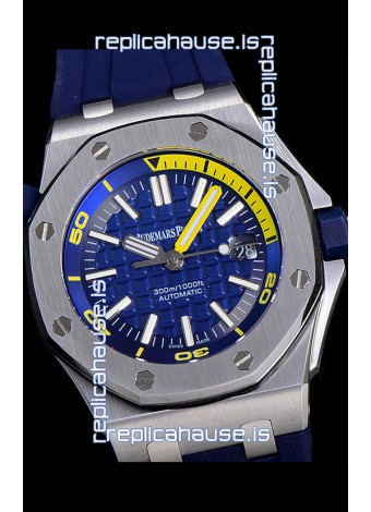 Audemars Piguet Royal Oak Diver Swiss Replica Watch Blue Dial 1:1 Quality 3120 Movement 904L Steel 