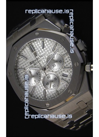Audemars Piguet Royal Oak Chronograph Silver Toned Dial Swiss Quartz Replica Watch - 41MM