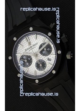 Audemars Piguet Royal Oak Chronograph Silver Toned Dial Black Subdials Swiss Replica Watch