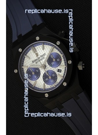 Audemars Piguet Royal Oak Chronograph Silver Toned Dial Blue Subdials Swiss Replica Watch