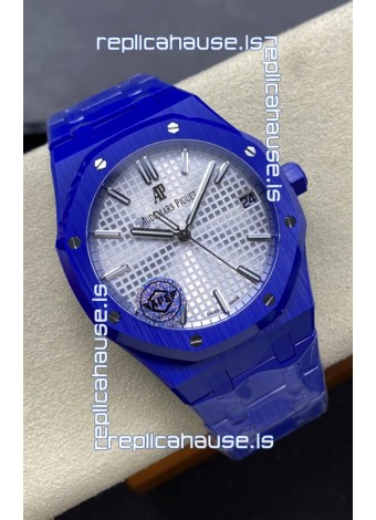 Audemars Piguet Royal Oak 15500 Blue Ceramic Casing Super Clone Replica Watch Steel Dial