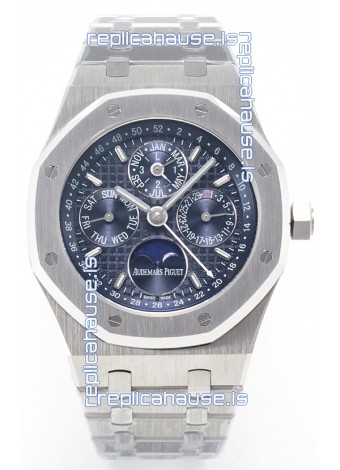 Audemars Piguet Royal Oak Perpetual Calendar Super Clone 904L Steel in Steel Blue Dial
