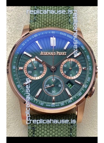 Audemars Piguet CODE 11.59 Chronograph Swiss Replica Watch in Rose Gold Casing Green Dial 