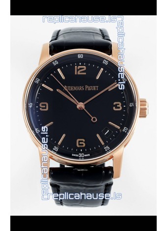 Audemars Piguet CODE 11.59 15210R Swiss Replica Watch in Rose Gold Black Dial 41MM