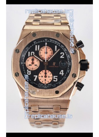 Audemars Piguet Royal Oak Offshore Rose Gold Half BRICK Dial 1:1 Super Clone Replica Watch - 904L Steel