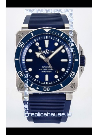 Bell & Ross BR03-92 Diver Stainless Steel - Blue Dial Swiss Replica Watch 1:1 Mirror Replica
