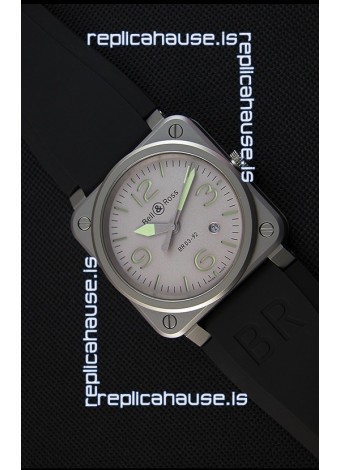 Bell & Ross BR03-92 Horolum Grey Dial Rubber Strap Swiss Replica Watch 1:1 Mirror Replica