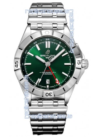 Breitling Chronomat Automatic GMT 40 Green Dial 1:1 Mirror Swiss Replica Watch 