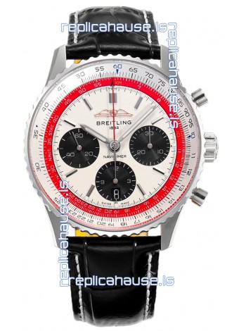 Breitling Navitimer B01 Boeing 747 Chronograph 43 White Dial - 904L Steel Casing 1:1 Mirror Swiss Replica