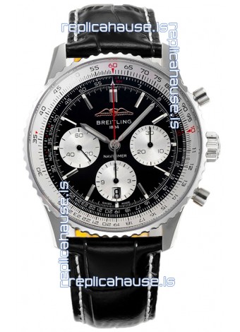 Breitling Navitimer B01 Chronograph 43 Black Dial - 904L Steel Casing 1:1 Mirror Swiss Replica