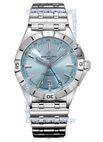 Breitling Chronomat Automatic GMT 40 Light Blue Dial 1:1 Mirror Swiss Replica Watch 