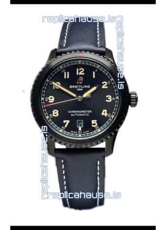 Breitling Navitimer Aviator 8 Automatic 41 Black Dial Blue Strap 1:1 Mirror Swiss Replica Watch 