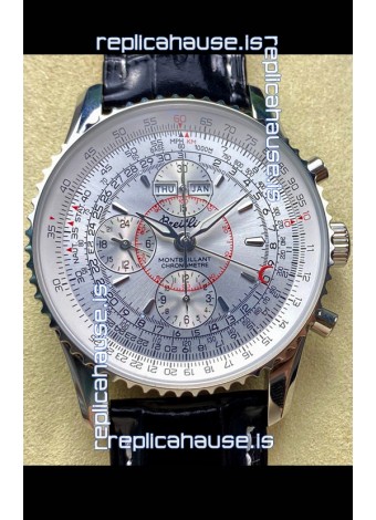 Breitling Montbrilliant Superclone Replica Watch in White Dial - 904L Steel Case