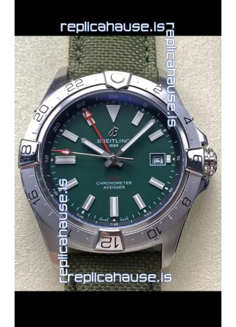 Breitling Avenger GMT Automatic 44 Swiss 1:1 Super Clone Replica Watch - Green Dial 