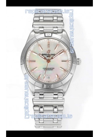 Breitling Chronomat 36MM Stainless Steel Casing 1:1 Mirror Replica Watch Pearl Dial