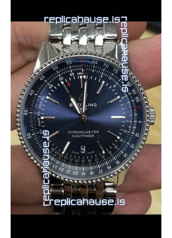 Breitling Navitimer 1 Automatic Swiss Replica Watch in Blue Dial - Steel Strap
