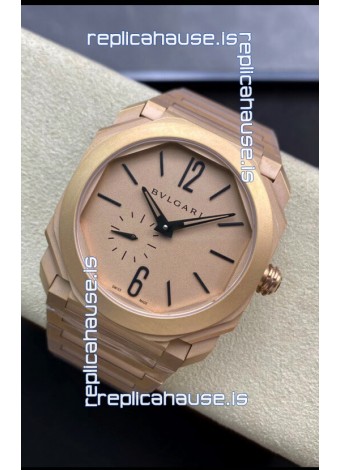 Bvlgari Octo Finissmo Edition 1:1 Mirror Replica Sandblasted Rose Gold Casing