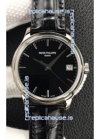 Patek Philippe Calatrava 5227G-001 Black Dial 1:1 Mirror Swiss Replica Steel Casing