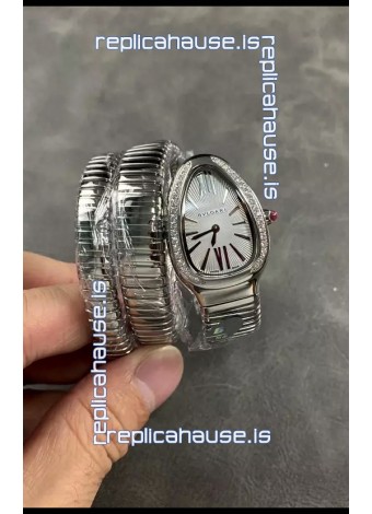 Bvlgari Serpenti Tubogas Double Spiral Stainless Steel Super Clone Replica Watch