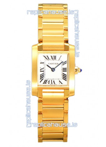 Cartier Tank Francaise Yellow Gold Swiss Quartz Replica Watch 25.70MM