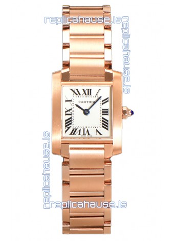 Cartier Tank Francaise Rose Gold Swiss Quartz Replica Watch 25.70MM
