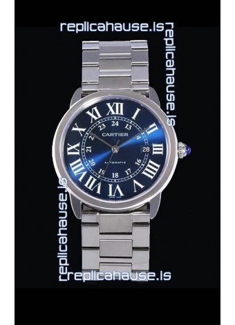 Cartier "Ronde De Cartier" 1:1 Mirror Replica 904L Stainless Steel Casing in Blue Dial