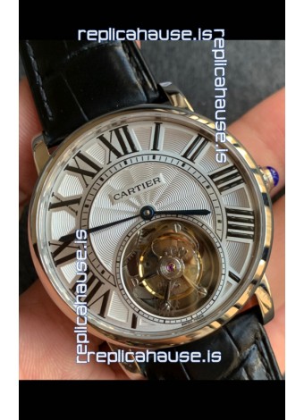 Rotonde De Cartier Flying Tourbillon Swiss Replica Watch in Rose Gold Super Clone Watch