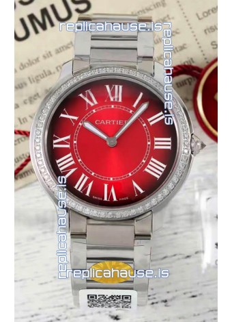 Cartier Ronde Must 36MM Swiss Quartz Red Dial 1:1 Mirror Swiss Replica Watch 