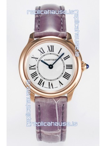 Ronde Louis Cartier Super Clone 29MM Rose Gold Watch in Swiss Quartz Movement