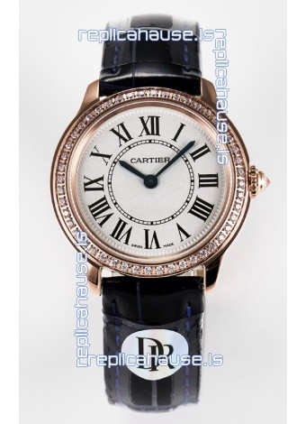 Ronde Louis Cartier Super Clone 29MM Rose Gold Watch in Swiss Quartz Movement