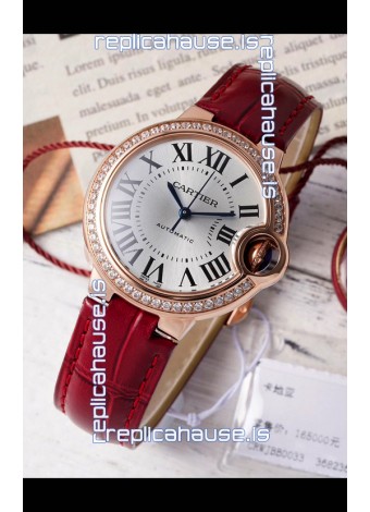 Ballon De Cartier Swiss Automatic Silver Dial Mirror Quality 33MM in Rose Gold Plating
