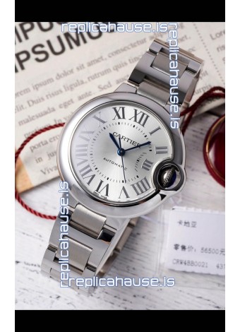 Ballon De Cartier Swiss Automatic Steel Dial Mirror Quality 33MM in Stainless Steel 